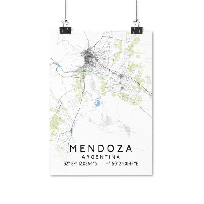 Mendoza, Argentina Map Posters