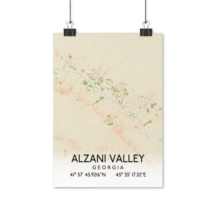 Alzani Valley, Georgia Retro Map Posters