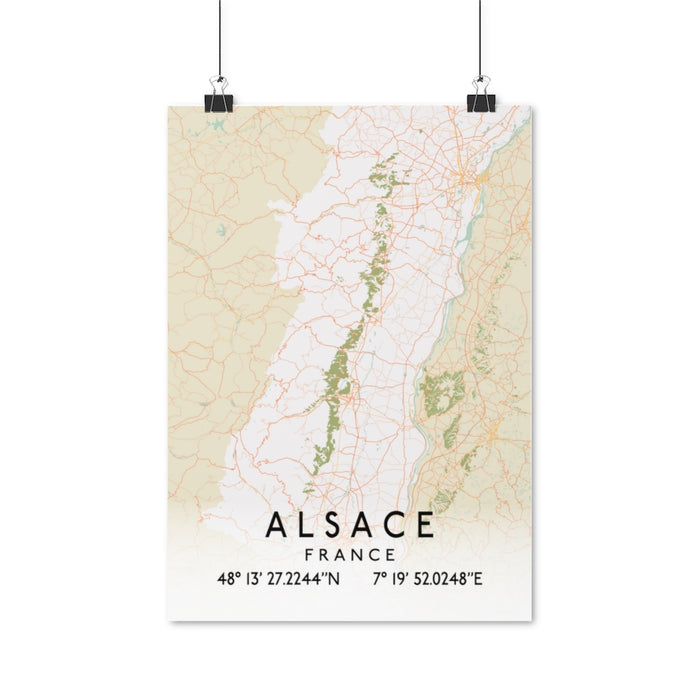 Alsace, France Retro Map Posters