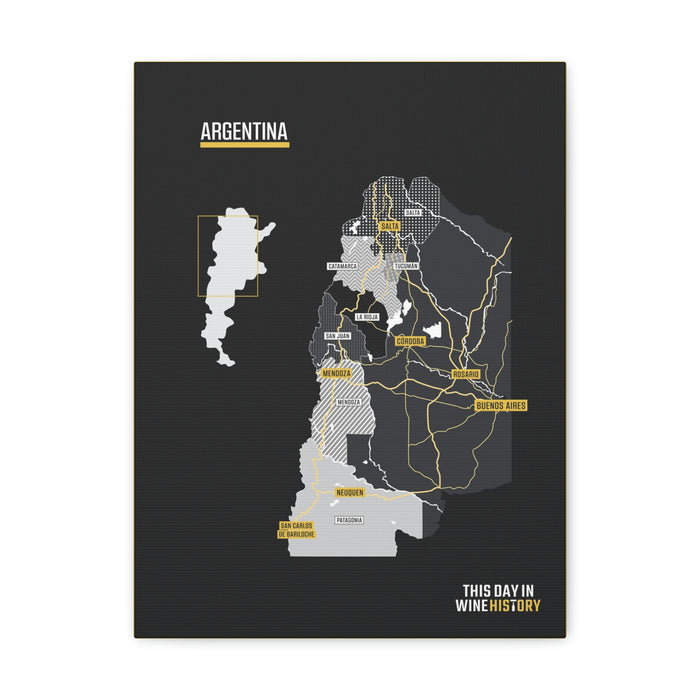 Argentina Canvas Gallery Wraps | Shop Maps and Posters | This Day in Wine History