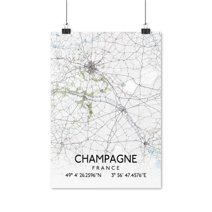 Champagne, France Map Posters