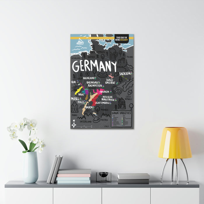 Germany Canvas Gallery Wraps | Shop Maps and Posters | This Day in Wine History