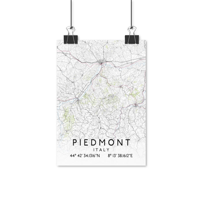 Piedmont, Italy Map Posters