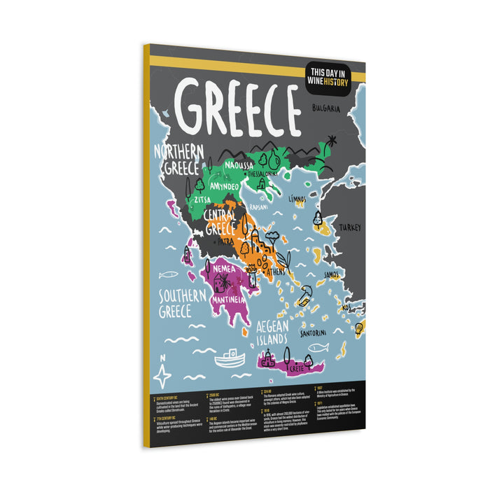 Greece Canvas Gallery Wraps | Shop Maps and Posters | This Day in Wine History