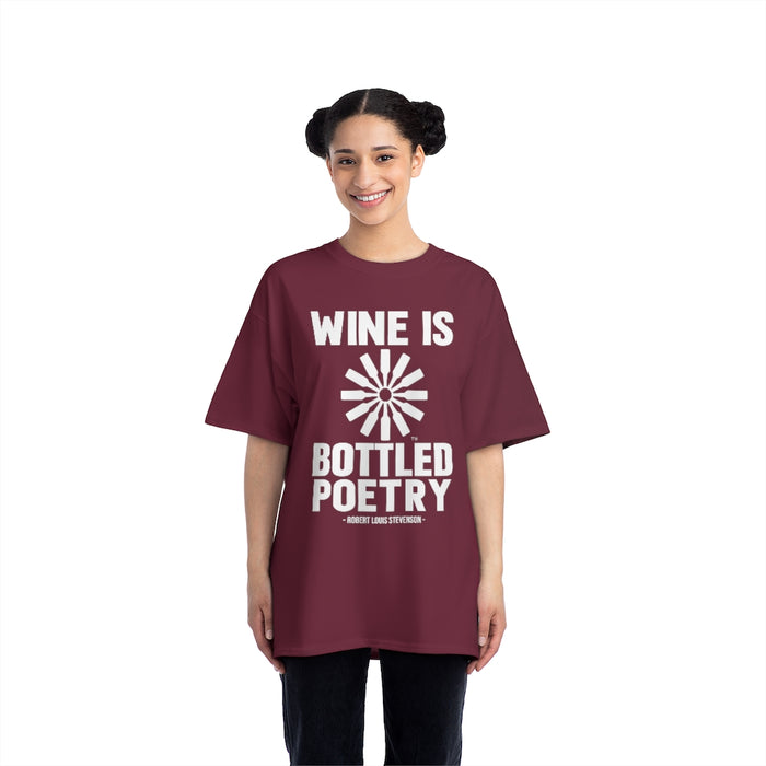 Philosophical Wine T-shirt for Men and Women - Wine Is Bottled Poetry