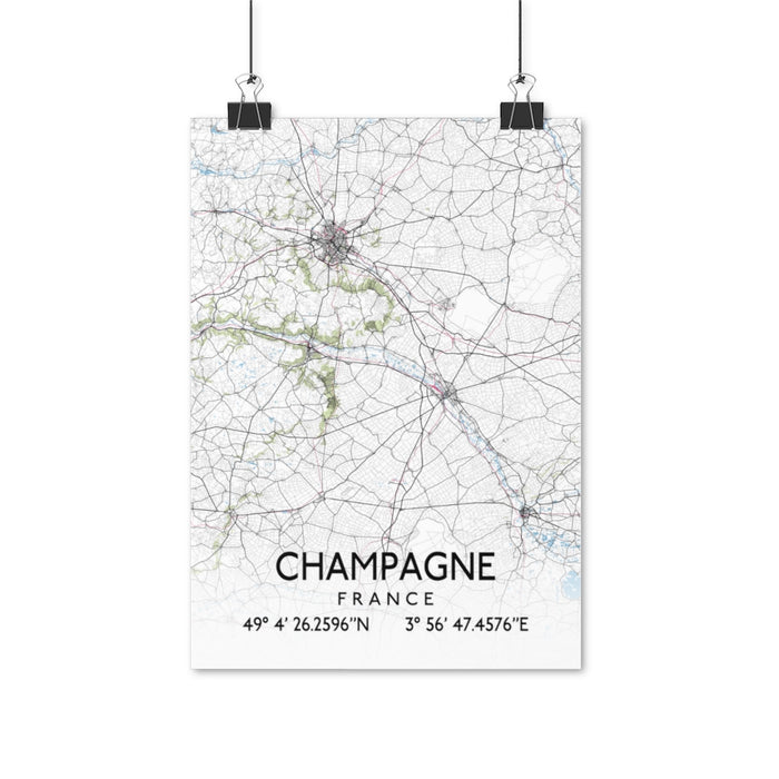 Champagne, France Map Posters