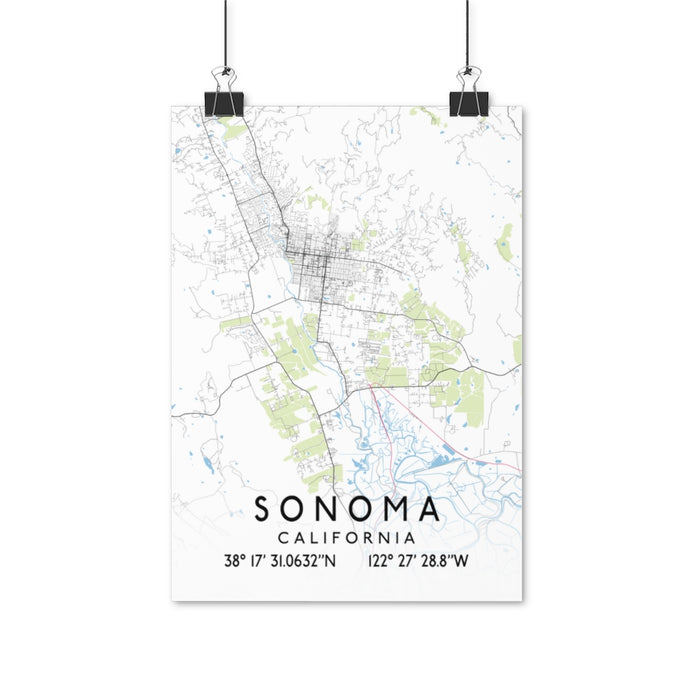 Sonoma, California Map Posters