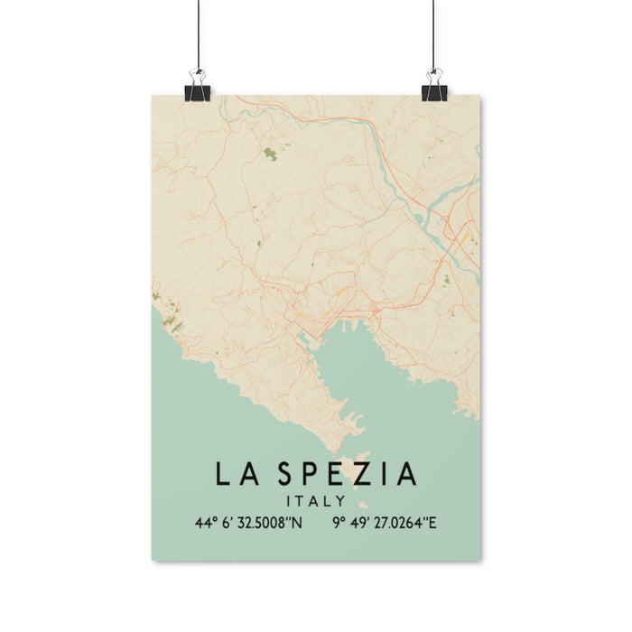 La Spezia, Italy Retro Map Posters