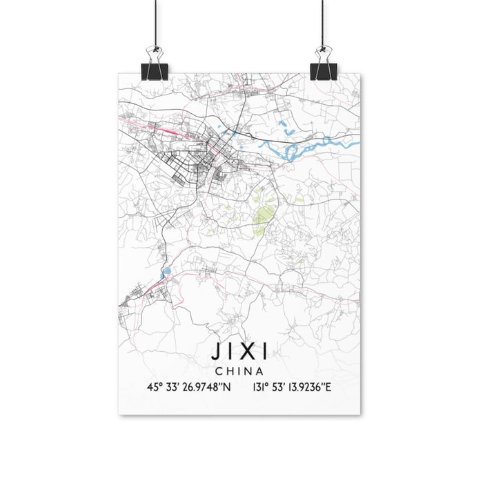 Jixi, China Map Posters