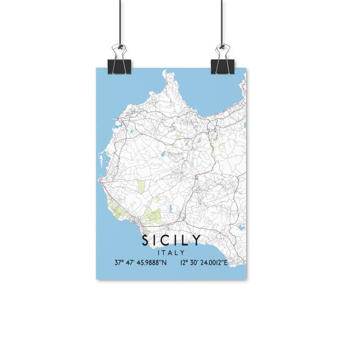 Sicily, Italy Map Posters