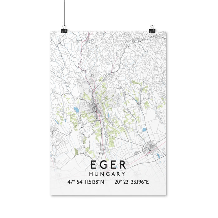 Eger, Hungary Map Posters