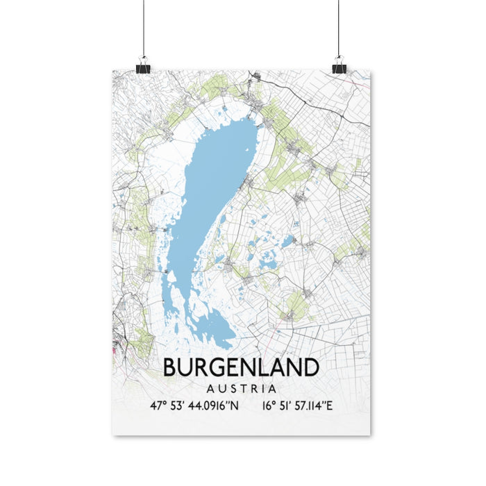 Burgenland, Austria Map Posters