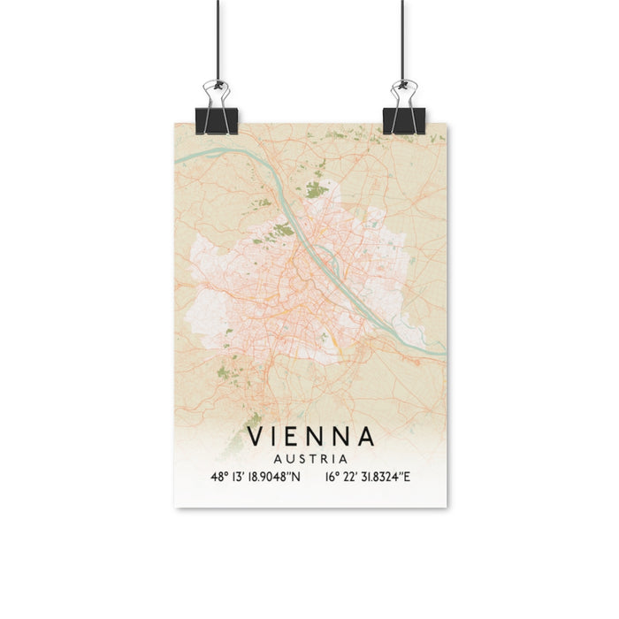 Vienna, Austria Retro Map Posters