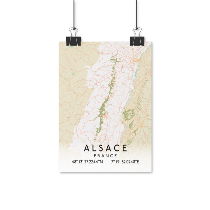 Alsace, France Retro Map Posters