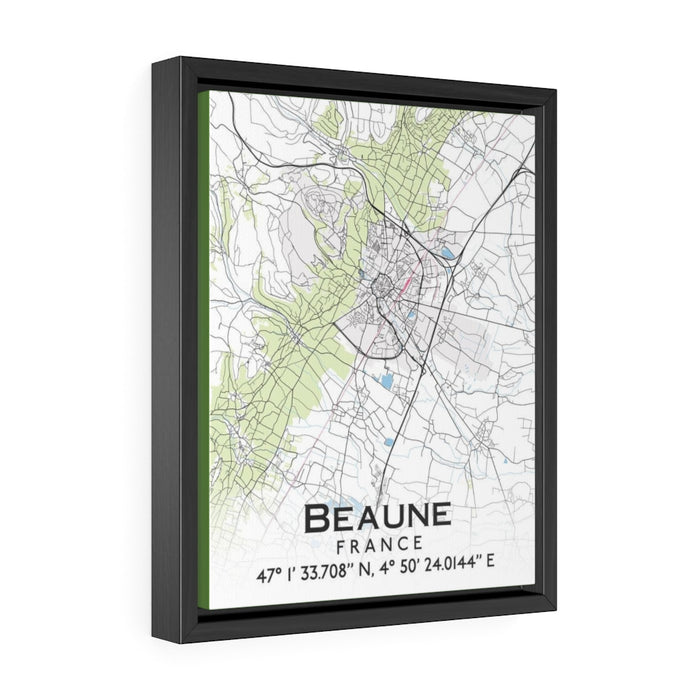 BEAUNE Vector Map in Gallery Canvas Wrap