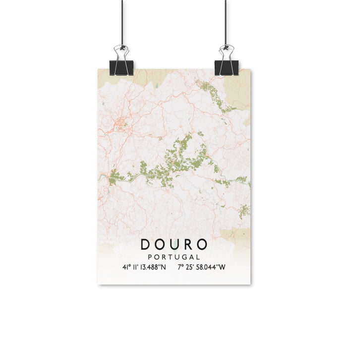 Douro, Portugal Retro Map Posters