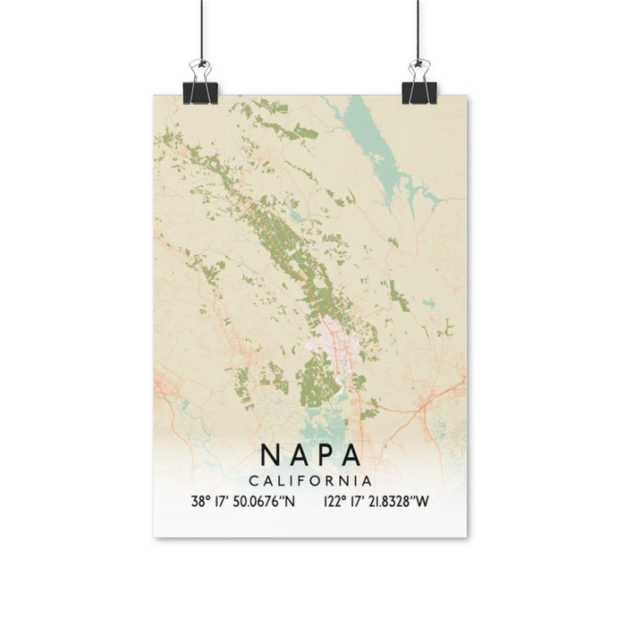 Napa, California Retro Map Posters