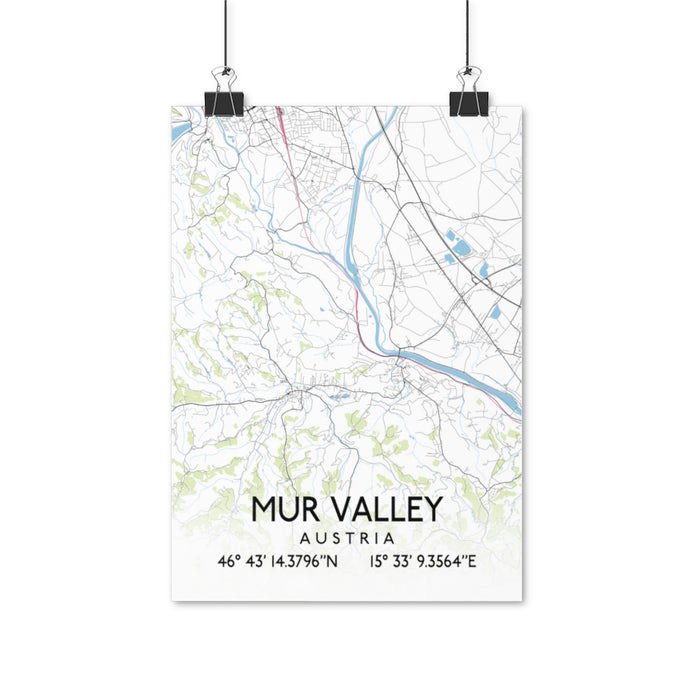 Mur Valley, Austria Map Posters