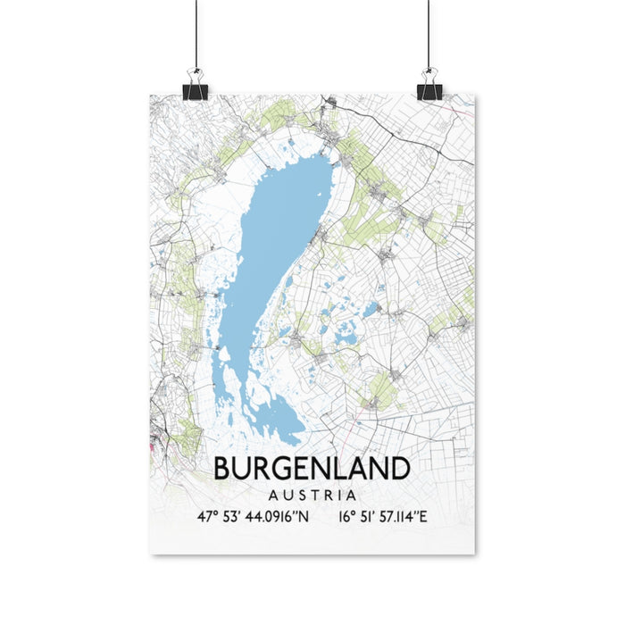 Burgenland, Austria Map Posters