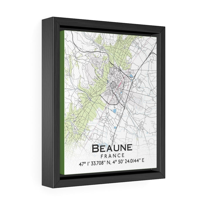 BEAUNE Vector Map in Gallery Canvas Wrap