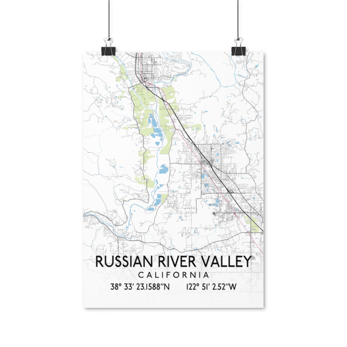 Russian River Valley, California Map Posters