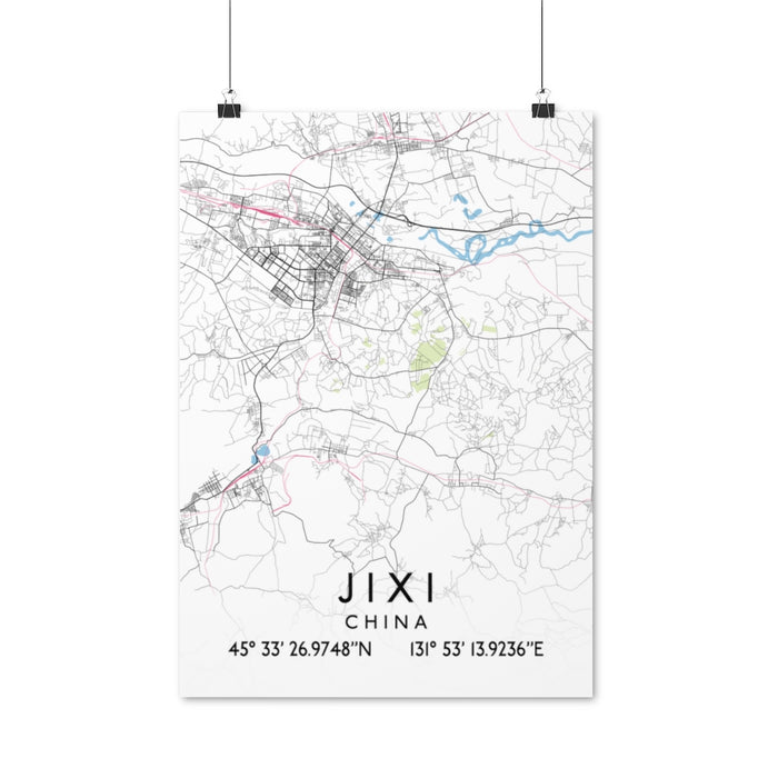 Jixi, China Map Posters