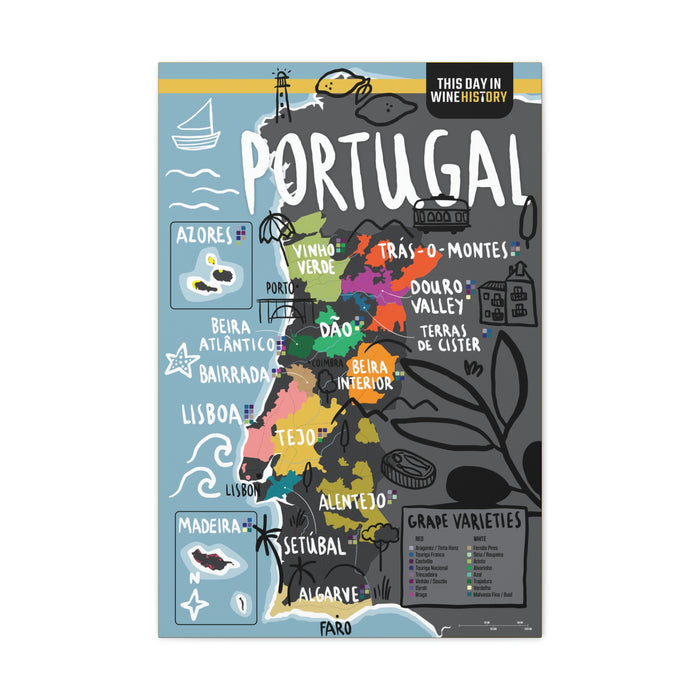 Portugal Canvas Gallery Wraps | Shop Maps and Posters | This Day in Wine History