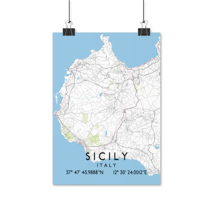 Sicily, Italy Map Posters