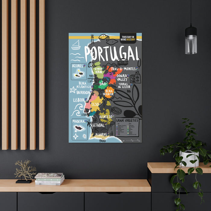 Portugal Canvas Gallery Wraps | Shop Maps and Posters | This Day in Wine History