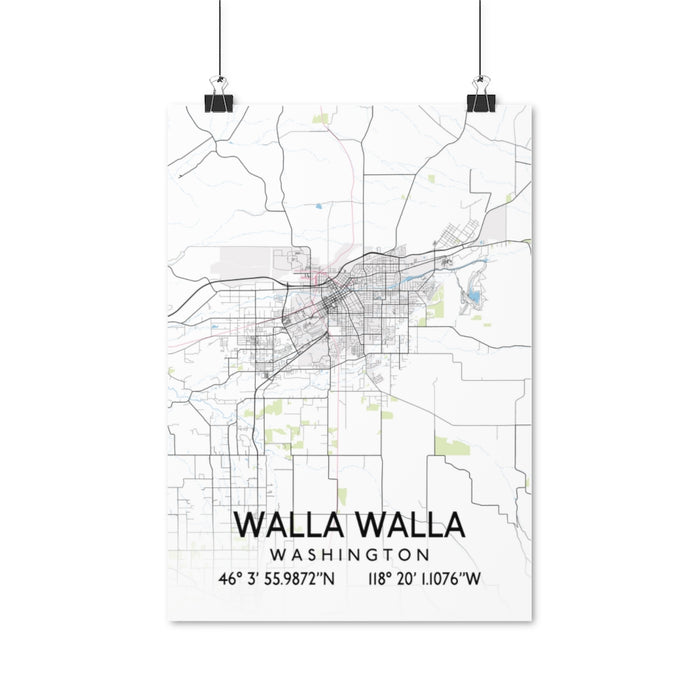 Walla Walla, Washington Map Posters