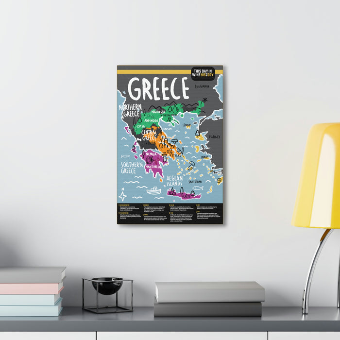 Greece Canvas Gallery Wraps | Shop Maps and Posters | This Day in Wine History