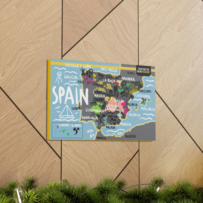 Spain Canvas Gallery Wraps | Shop Maps and Posters | This Day in Wine History