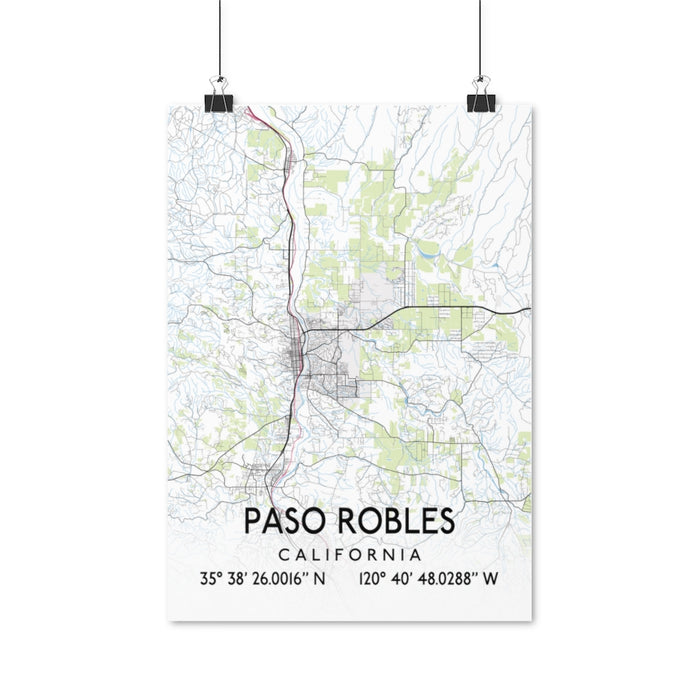 Paso Robles, California Map Posters