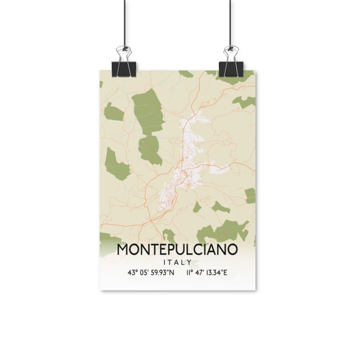 Montepulciano, Italy Retro Map Posters