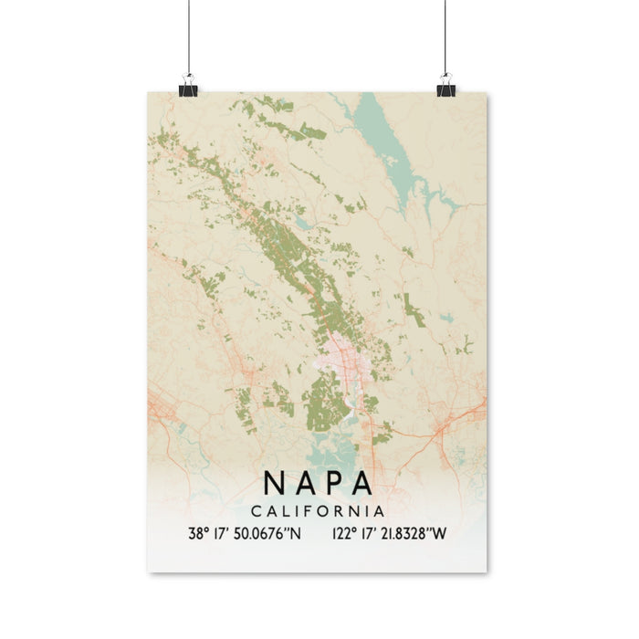 Napa, California Retro Map Posters