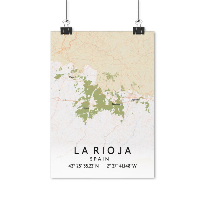 La Rioja, Spain Retro Map Posters