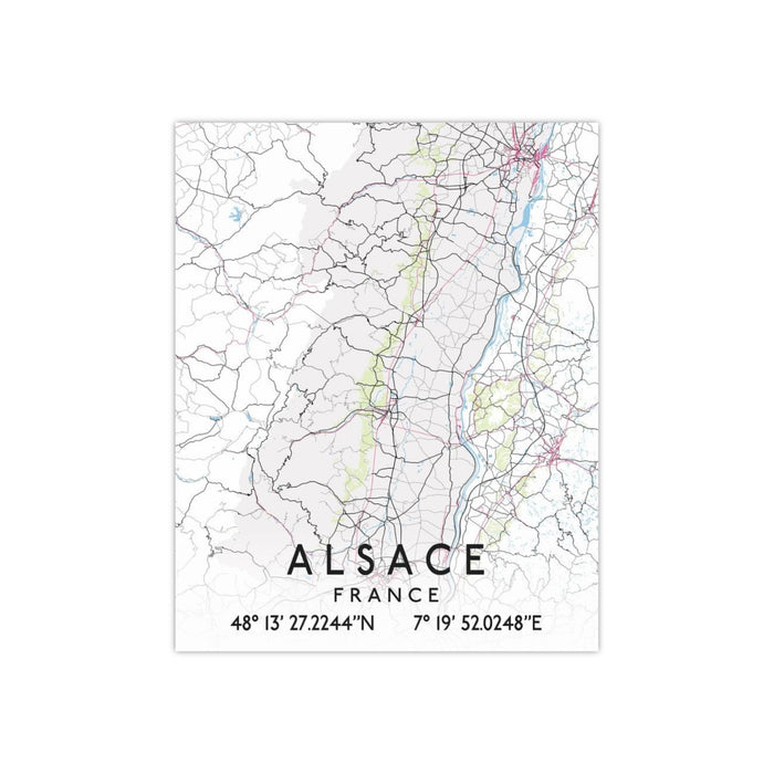 Alsace Vector Map Satin Poster (300gsm)