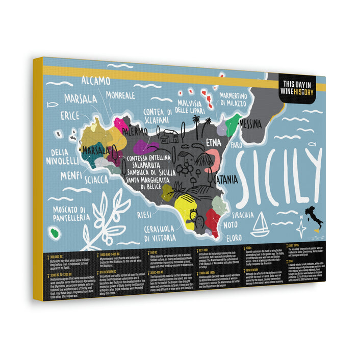 Sicily Canvas Gallery Wraps | Shop Maps and Posters | This Day in Wine History