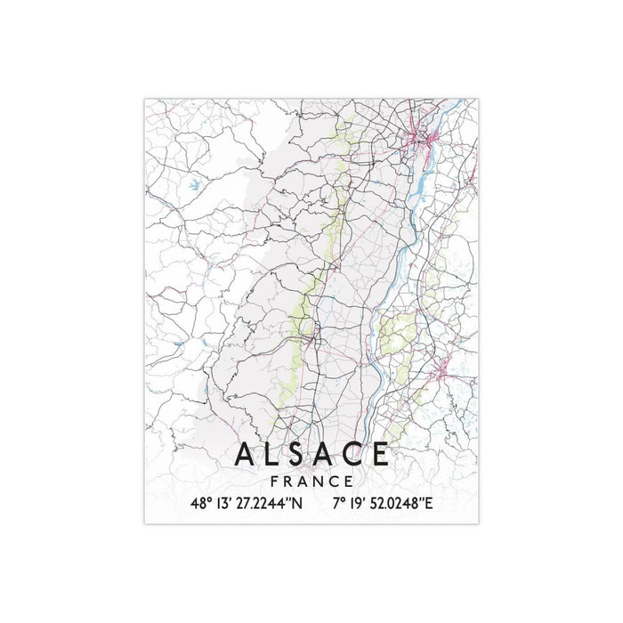 Alsace Vector Map Satin Poster (300gsm)