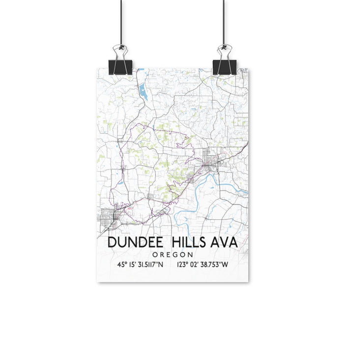 Dundee Hills Ava, Oregon Map Posters