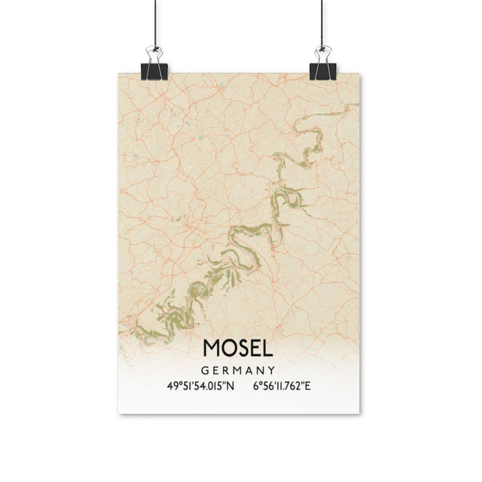 Mosel, Germany Retro Map Posters