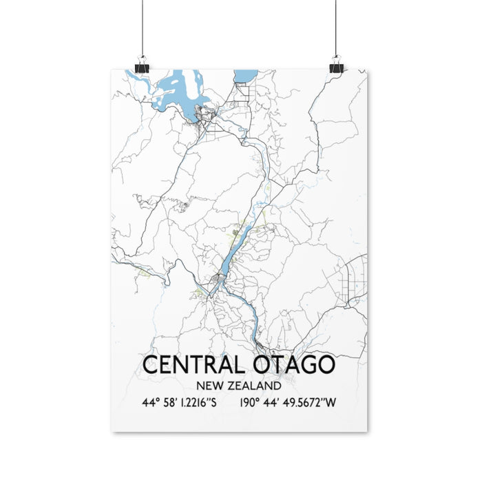 Central Otago, New Zealand Map Posters