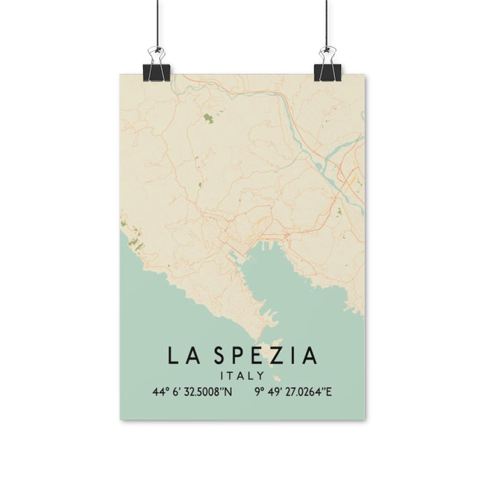 La Spezia, Italy Retro Map Posters